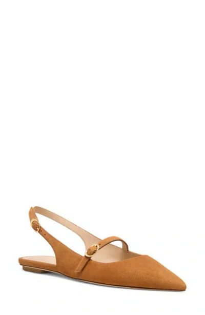 Stuart Weitzman Emilia Suede Mary Jane Slingback Ballerina Flats