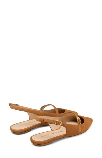 Stuart Weitzman Emilia Suede Mary Jane Slingback Ballerina Flats