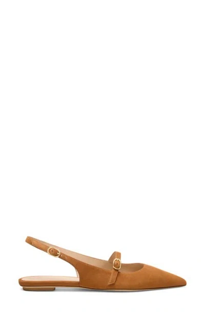 Stuart Weitzman Emilia Suede Mary Jane Slingback Ballerina Flats