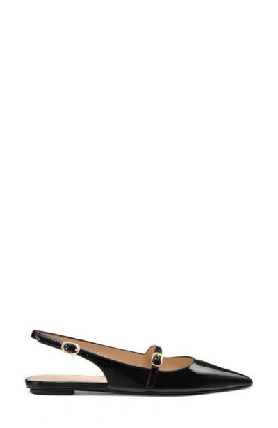 Stuart Weitzman Emilia Patent Mary Jane Slingback Ballerina Flats In Black