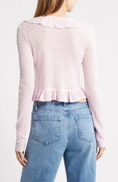 Loveshackfancy Nilah Ruffle Pointelle Cardigan In Multi