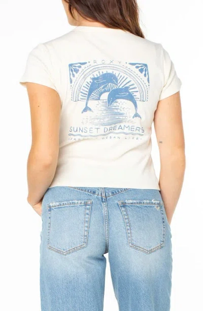 Roxy Juniors' Sunset Dreams 90s Cotton Baby T-shirt In White