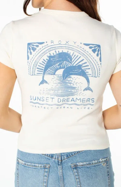 Roxy Juniors' Sunset Dreams 90s Cotton Baby T-shirt In White