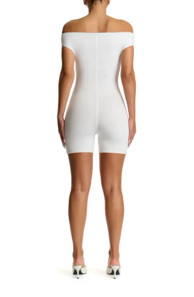 Naked Wardrobe Smooth Off The Shoulder Romper In White