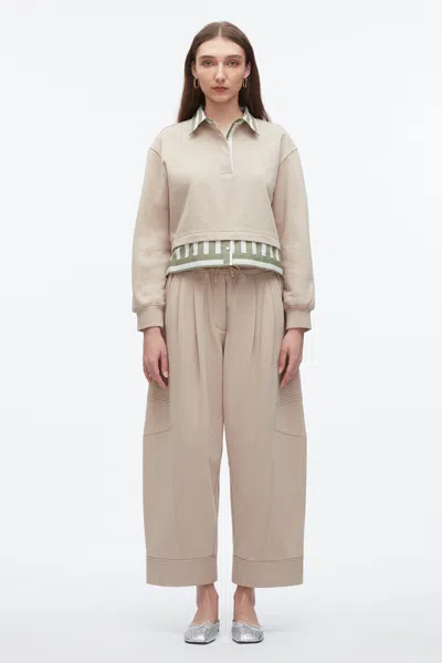 3.1 Phillip Lim Cropped Polo With Stripe Combo In Neutral