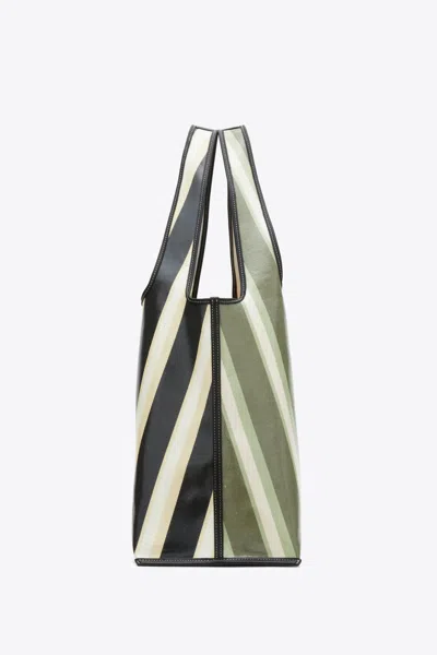 3.1 Phillip Lim Medium Dual Stripe Cotton Market Tote Bag In Green