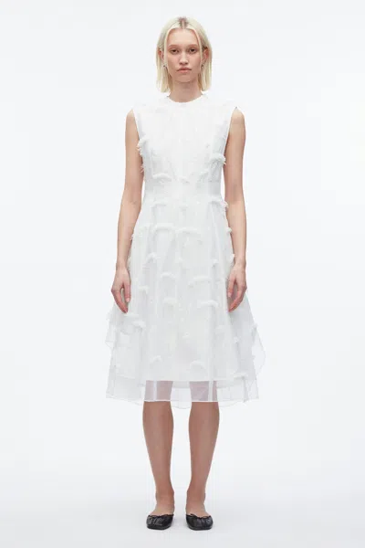 3.1 Phillip Lim Embroidered Organza Sleeveless Midi Dress In White