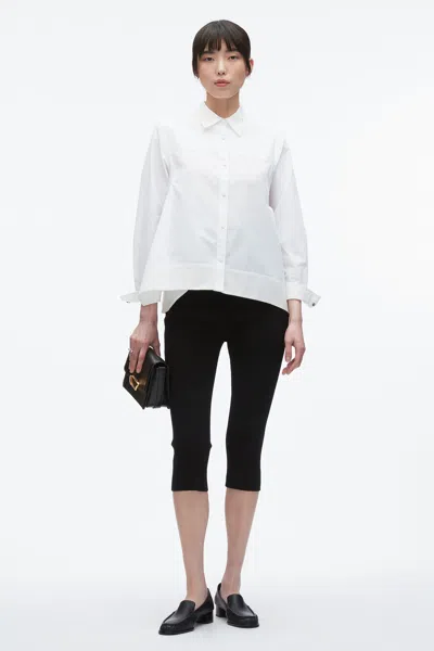 3.1 Phillip Lim Flounce Hem Poplin Shirt In White