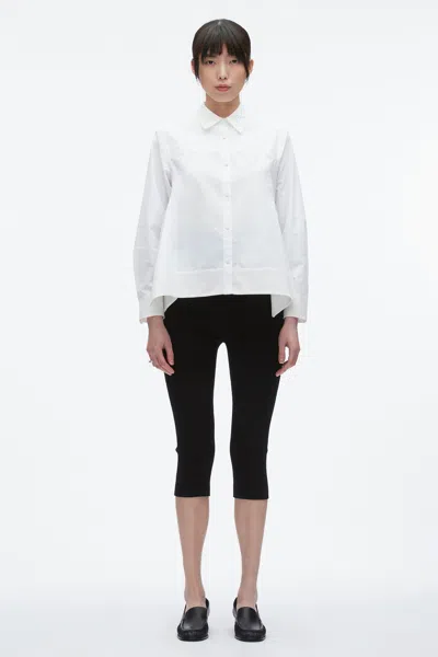 3.1 Phillip Lim Flounce Hem Poplin Shirt In White