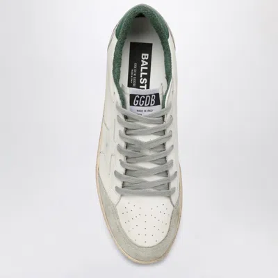Golden Goose White Cow Leather Vamp Sneakers With Unique Used And Dirty Effect In White