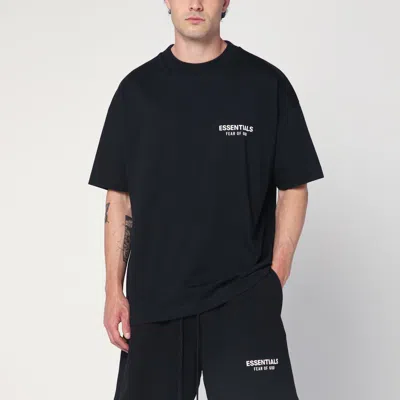 Essentials Black Cotton T-shirt With Logo In Black