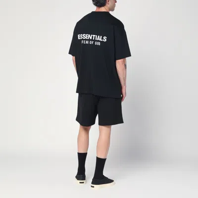 Essentials Black Cotton T-shirt With Logo In Black