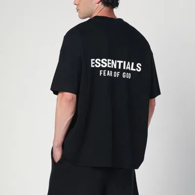 Essentials Black Cotton T-shirt With Logo In Black