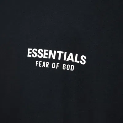 Essentials Black Cotton T-shirt With Logo In Black