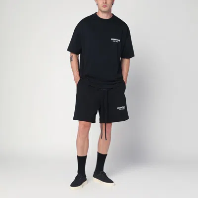 Essentials Black Cotton T-shirt With Logo In Black