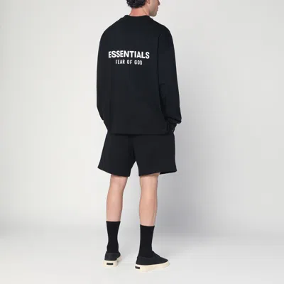Essentials Logo-print Long-sleeve T-shirt In Black