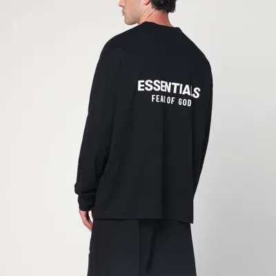 Essentials Logo-print Long-sleeve T-shirt In Black