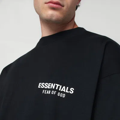 Essentials Logo-print Long-sleeve T-shirt In Black
