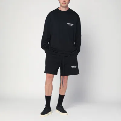 Essentials Logo-print Long-sleeve T-shirt In Black