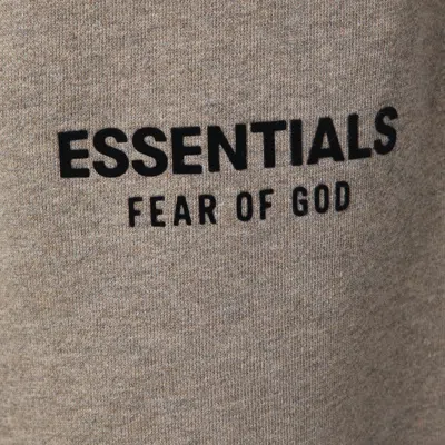 Essentials Brown Relaxed Fleece Piping Sweatpants In Gray