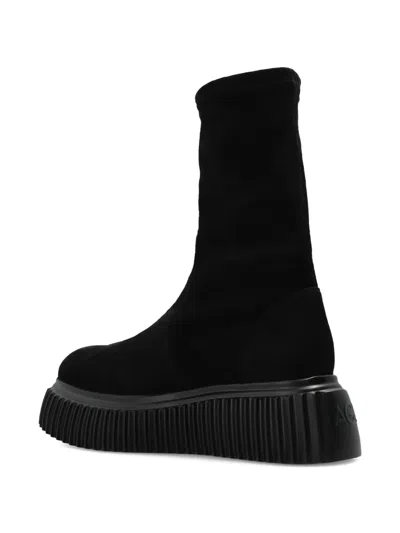 Agl Attilio Giusti Leombruni Velour Ankle Boots In Black