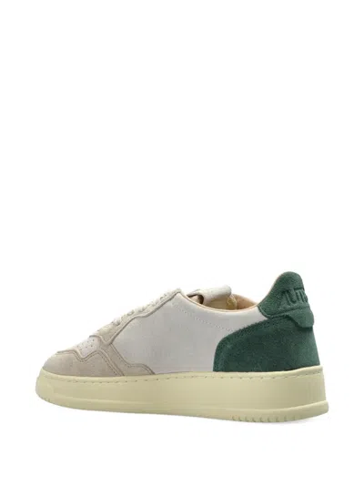 Autry Round Toe Sneakers Featuring Perforated Front In White