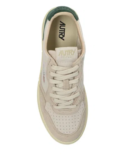 Autry Round Toe Sneakers Featuring Perforated Front In White