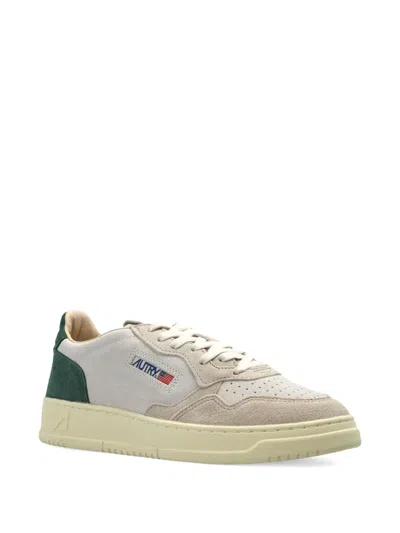 Autry Round Toe Sneakers Featuring Perforated Front In White