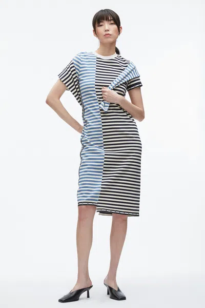 3.1 Phillip Lim Patchwork Stripe T-shirt Dress In Multi