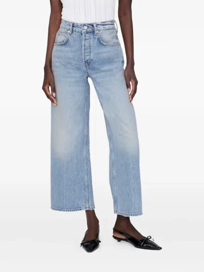 Anine Bing Benson Mid-rise Straight-leg Jeans In Blue