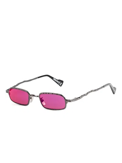 Kuboraum Z18 Futuristic Rectangular-frame Sunglasses In Pink