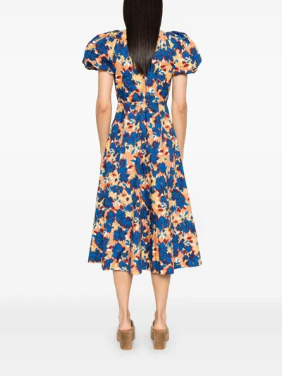 Ulla Johnson Imara Floral Cotton Poplin Midi Dress In Multi