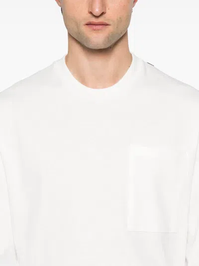 Jil Sander Long-sleeved Cotton Jersey T-shirt With Logo Detail In White