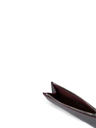 Alexander Mcqueen Black Pebbled Leather Card Holder With Zip