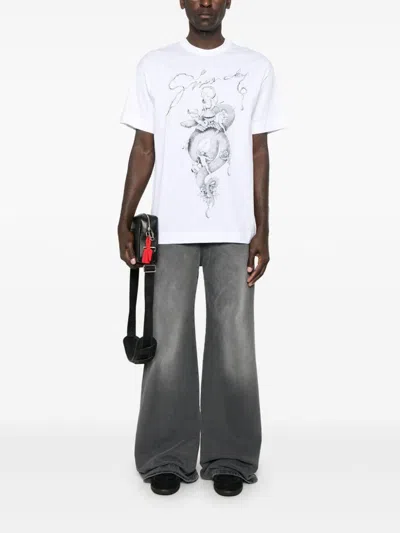 Givenchy With Chandelier And Snake Print T-shirt White In White