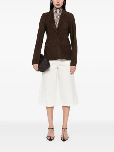 Pinko Tailored White Bermuda Shorts In White