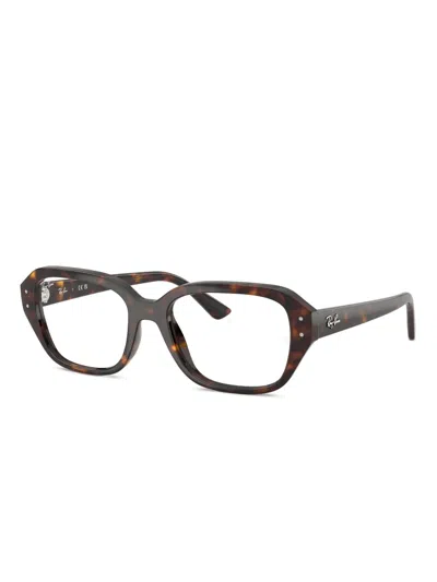 Ray Ban Rb7258 Tortoiseshell Oversized Glasses In Brown
