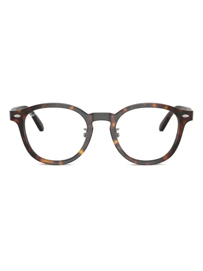 Ray Ban Rb5443d Tortoiseshell Round-frame Glasses In Brown