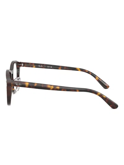 Ray Ban Rb5443d Tortoiseshell Round-frame Glasses In Brown