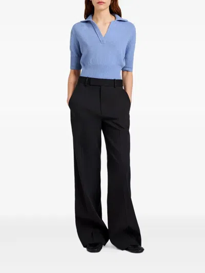 Proenza Schouler Reeve Cotton Knit Polo Shirt In Light Blue