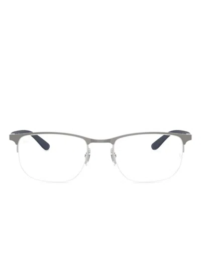 Ray Ban Rb6513 Metal-frame Rectangular Glasses In Neutral