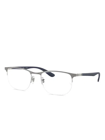 Ray Ban Rb6513 Metal-frame Rectangular Glasses In Neutral