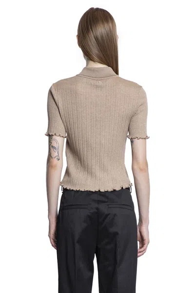 Fendi Women Floral Embroidery Polo Shirt In Neutral