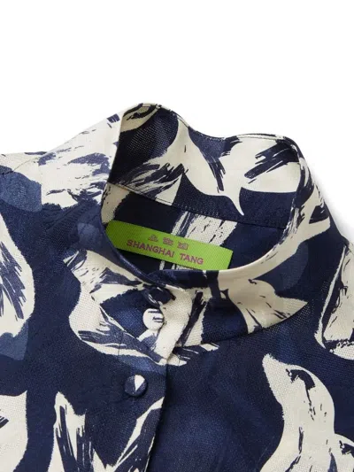 Shanghai Tang Floral-print Button-up Shirt In Blue