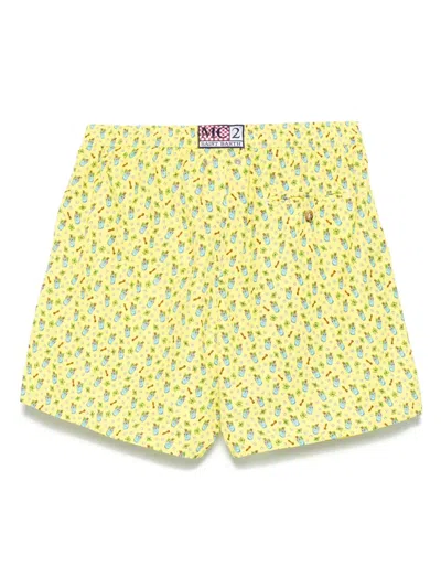 Mc2 Saint Barth Lighting Swimsuit In Lightweight Fabric With All Over Mojito Micro-patterning In Yellow