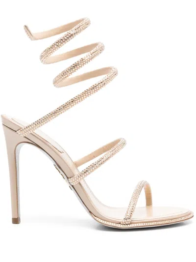 René Caovilla Rene Caovilla Womens Blush Cleo 80 Crystal-embellished Leather Heeled Sandals