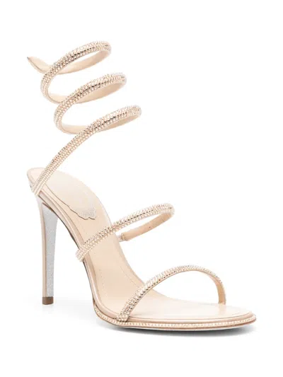 René Caovilla Rene Caovilla Womens Blush Cleo 80 Crystal-embellished Leather Heeled Sandals