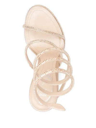René Caovilla Rene Caovilla Womens Blush Cleo 80 Crystal-embellished Leather Heeled Sandals