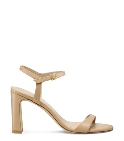 Stuart Weitzman Babette Patent Leather Ankle-strap Sandals In Neutral