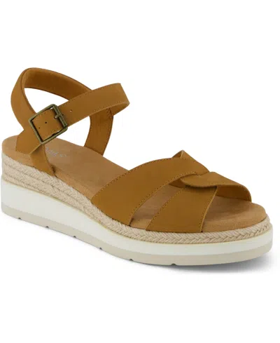Toms Women's Margot Open Toe Wedge Sandals In Brown